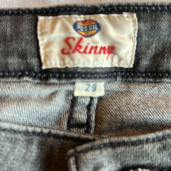 Fossil Skinny Low Rise Jeans - Gray Size 29 - Picture 2 of 3